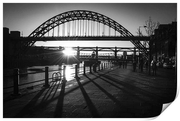 Tyne Bridge Silhouette Print by Jan Venter