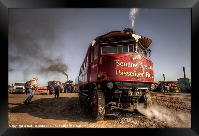The Sentinel Steam Bus Framed Print by Rob Hawkins