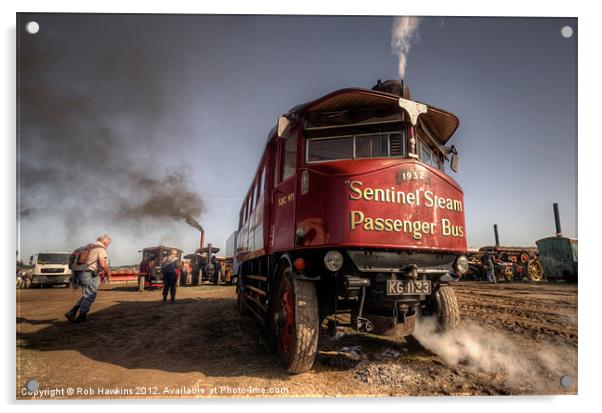 The Sentinel Steam Bus Acrylic by Rob Hawkins