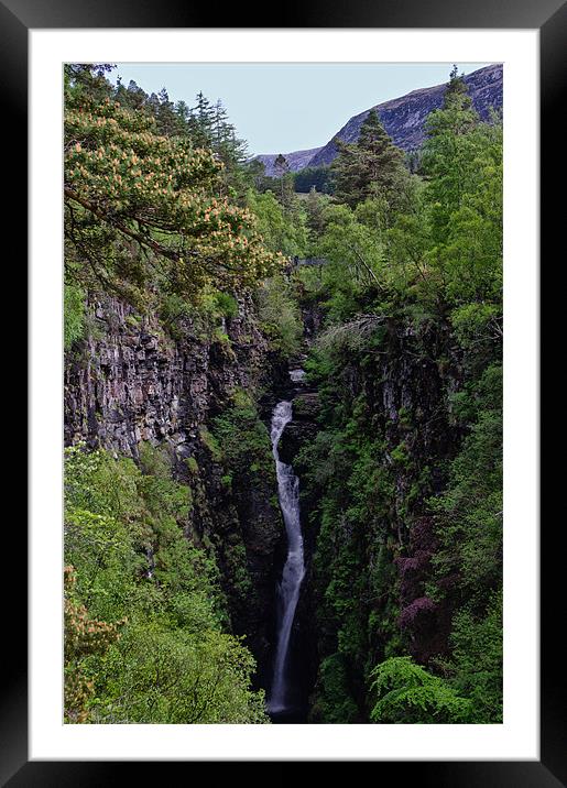 Corrieshalloch Gorge Waterfall Framed Mounted Print by Jacqi Elmslie