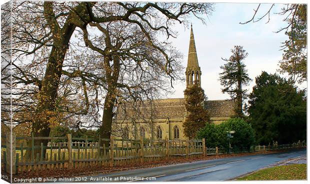 St Leonard''s Church Charlecote Canvas Print by philip milner