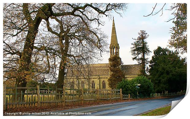 St Leonard''s Church Charlecote Print by philip milner