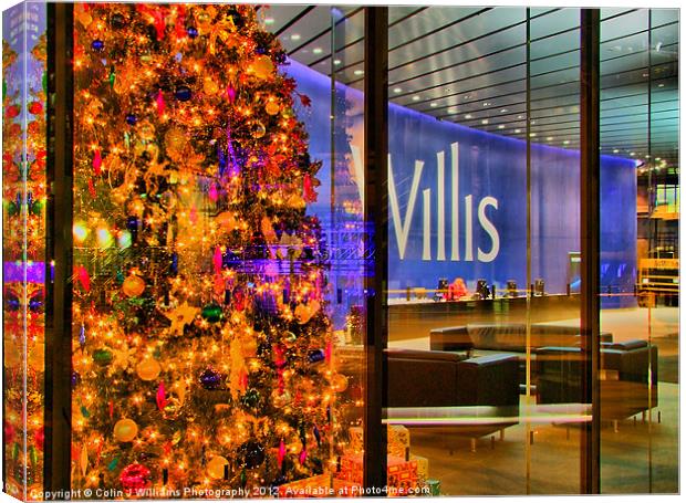 Christmas At The Willis Building London Canvas Print by Colin Williams Photography