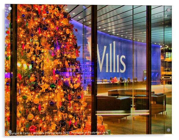 Christmas At The Willis Building London Acrylic by Colin Williams Photography