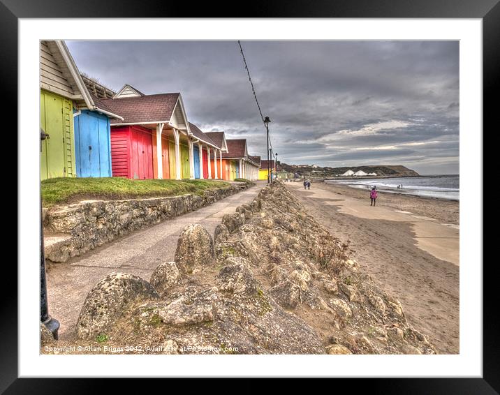 Scarborough Beach Huts Framed Mounted Print by Allan Briggs