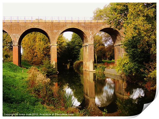 a victorian viaduct Print by linda cook