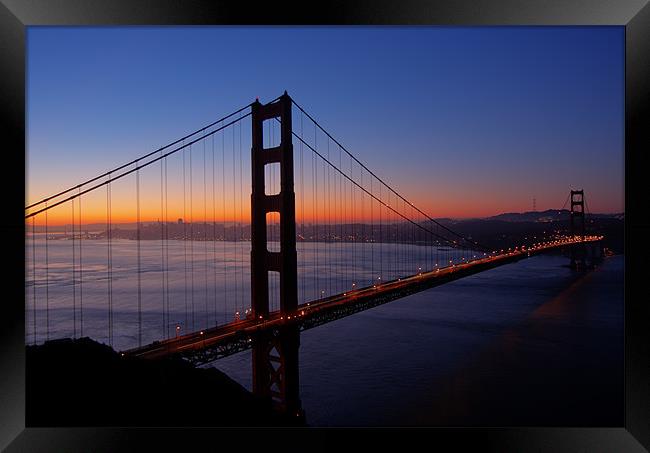 Golden Gate before sunrise Framed Print by Thomas Schaeffer