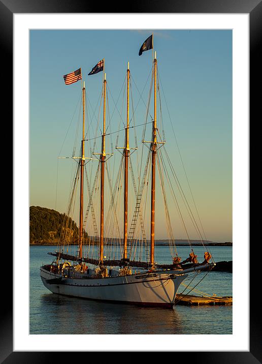 Sunset in Bar Harbor Framed Mounted Print by Thomas Schaeffer