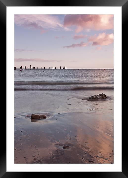 Swanage Old Pier Sunrise Framed Mounted Print by Jennie Franklin