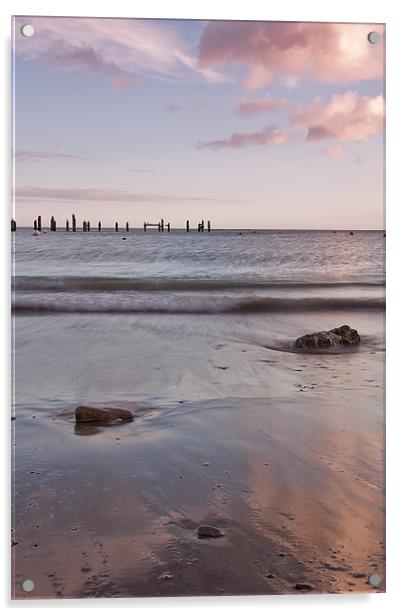 Swanage Old Pier Sunrise Acrylic by Jennie Franklin