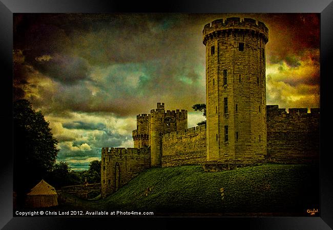 Storm Over Warwick Castle Framed Print by Chris Lord