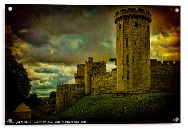 Storm Over Warwick Castle Acrylic by Chris Lord