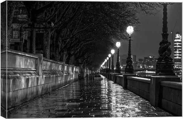 A Wet Westminster Night Canvas Print by simon burns
