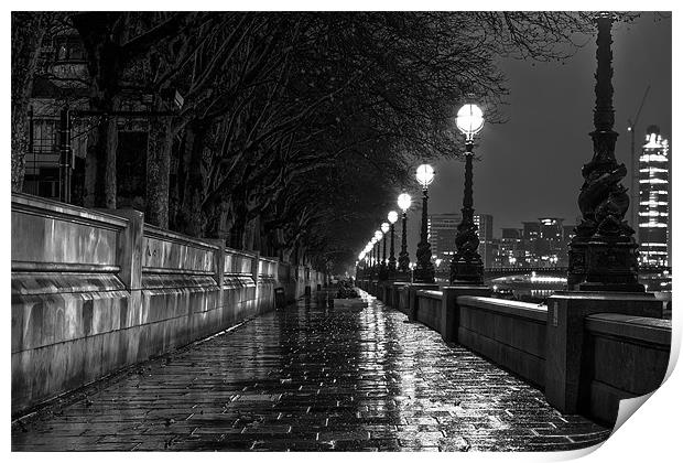 A Wet Westminster Night Print by simon burns
