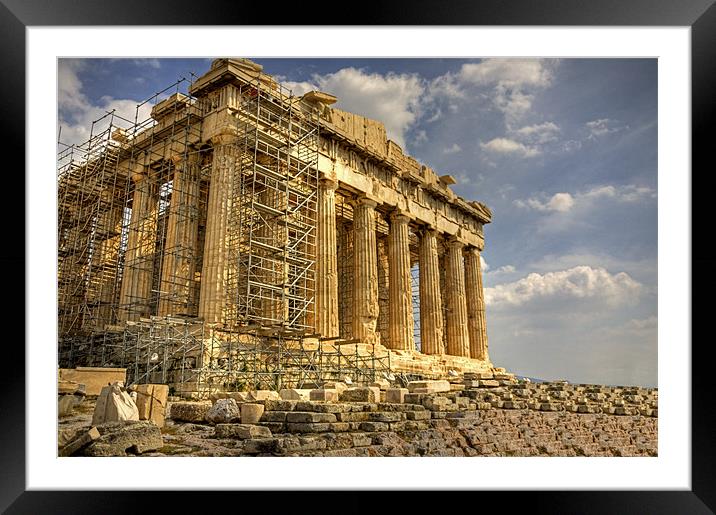 The Parthenon Framed Mounted Print by Tom Gomez