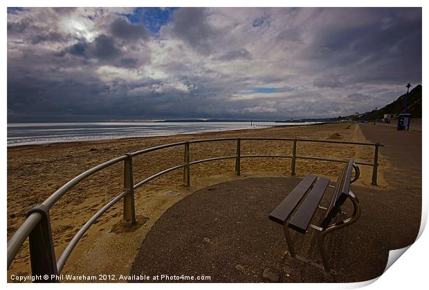 Seafront Seat Print by Phil Wareham