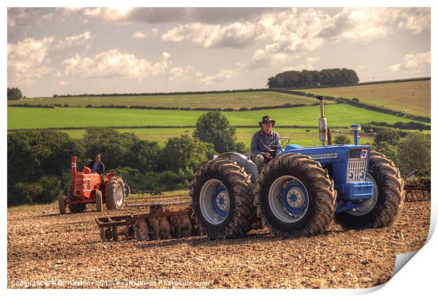 Classic Tractors at work Print by Rob Hawkins