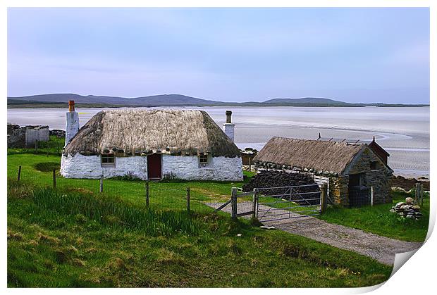 Cottage on North Uist Print by Jacqi Elmslie