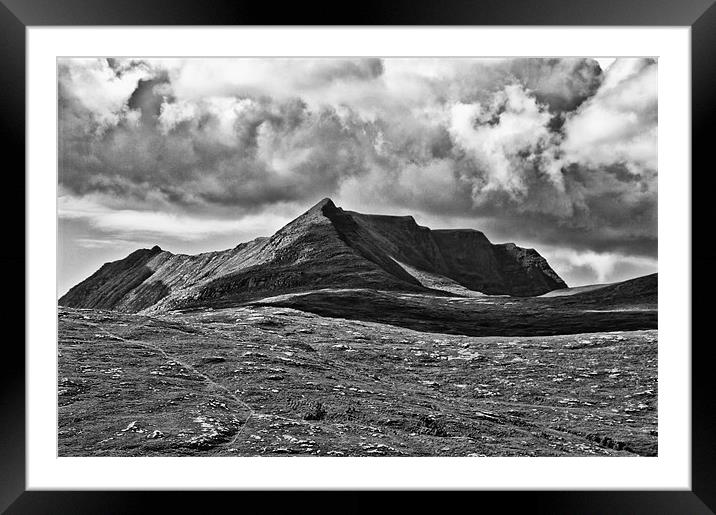 Ben More Coigach from Strath Kanaird Framed Mounted Print by Jacqi Elmslie