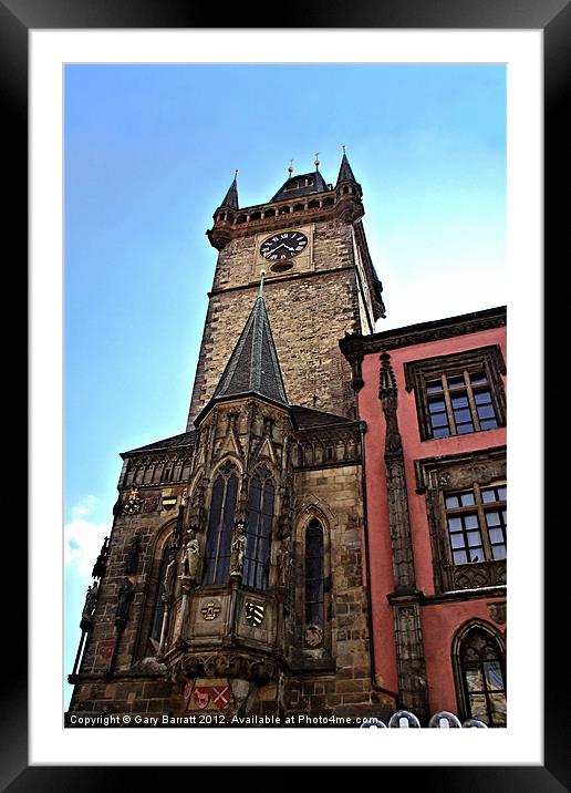 Orloj věž Prague Framed Mounted Print by Gary Barratt