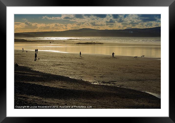 The beach at Mounts Bay, Cornwall Framed Mounted Print by Louise Heusinkveld