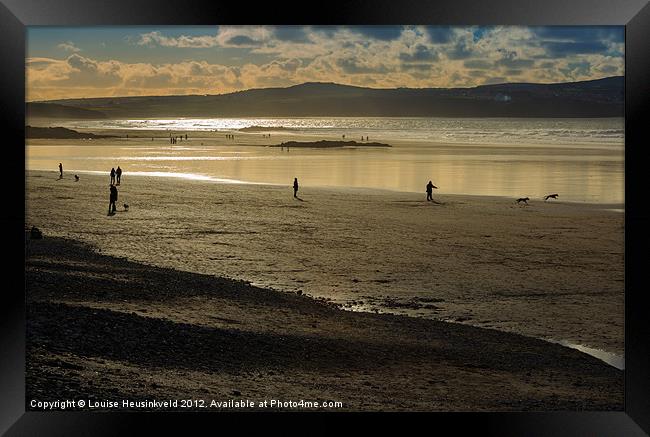 The beach at Mounts Bay, Cornwall Framed Print by Louise Heusinkveld