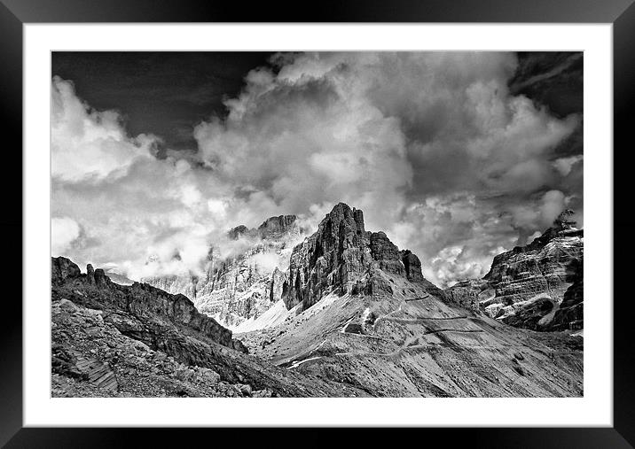 Dolomites from The Lagazuoi Tunnels Framed Mounted Print by Greg Marshall