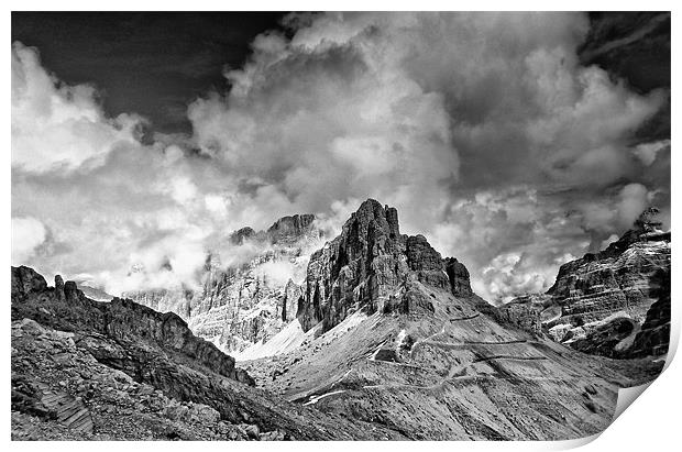 Dolomites from The Lagazuoi Tunnels Print by Greg Marshall
