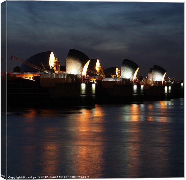 Thames Barrier Canvas Print by paul petty