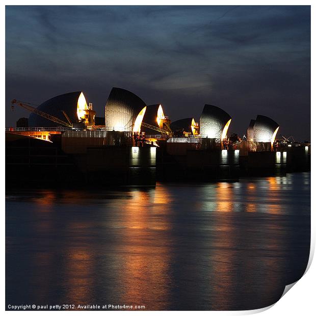 Thames Barrier Print by paul petty