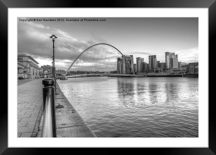 Newcastle Millennium Bridge Framed Mounted Print by Dan Davidson