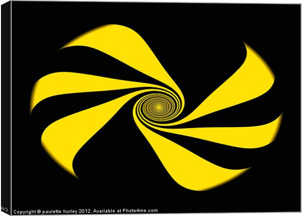 Abstract Yellow Ribbon Swirl Canvas Print by paulette hurley