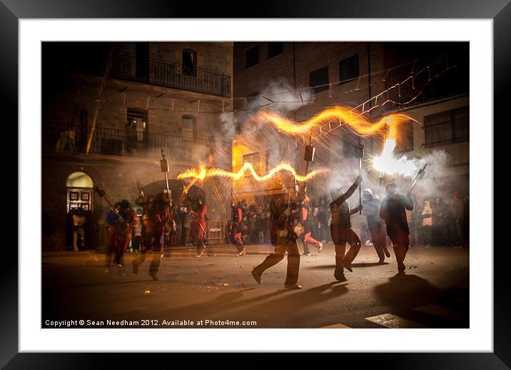 Fire Dance Framed Mounted Print by Sean Needham