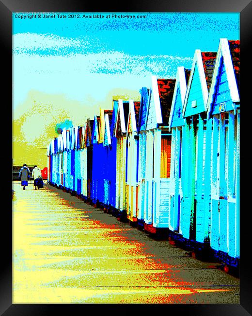 Southwold Beach Hut Ladies Framed Print by Janet Tate