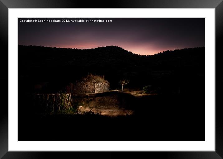 Field Shelter at Twilight Framed Mounted Print by Sean Needham