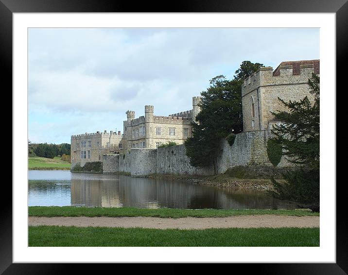 leeds castle from the grass Framed Mounted Print by Martyn Bennett