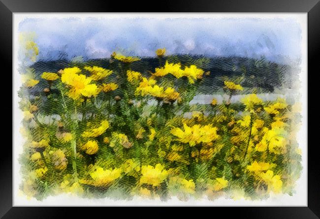 Yellow landscape Framed Print by Michael Goyberg