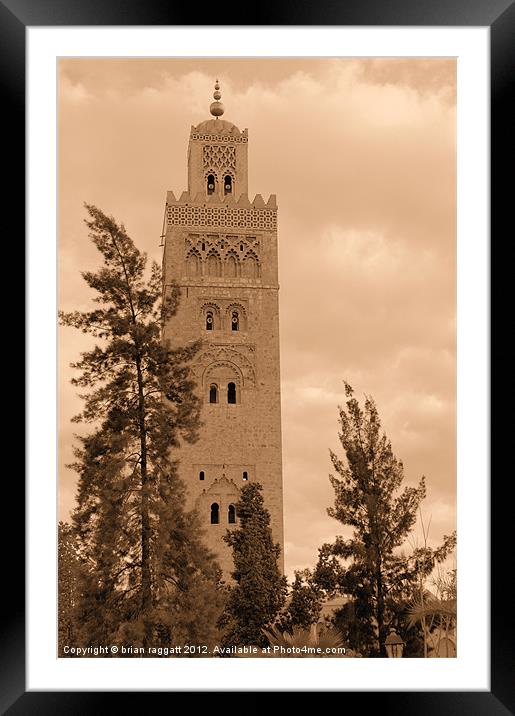 Jamaa El-Fna mosque Marrakesh Framed Mounted Print by Brian  Raggatt
