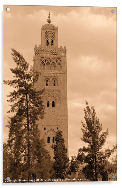 Jamaa El-Fna mosque Marrakesh Acrylic by Brian  Raggatt