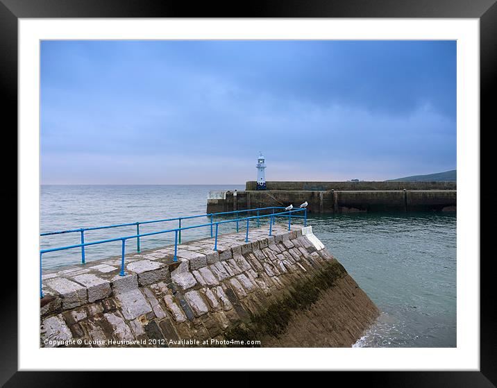 Mevagissey lighthouse, Cornwall Framed Mounted Print by Louise Heusinkveld