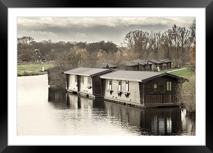 Wooden Boathouses Framed Mounted Print by Stephen Mole
