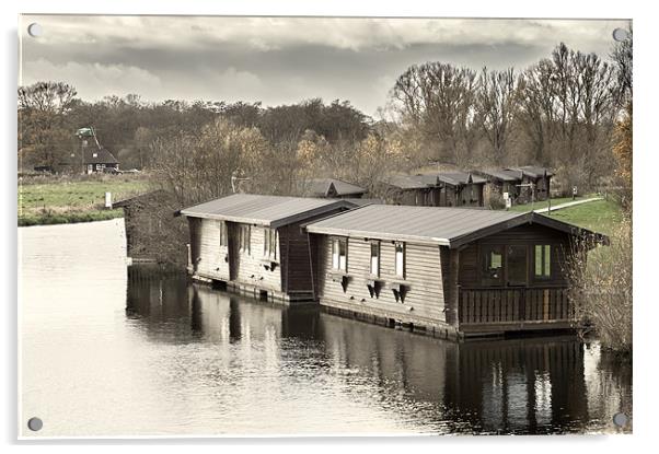 Wooden Boathouses Acrylic by Stephen Mole