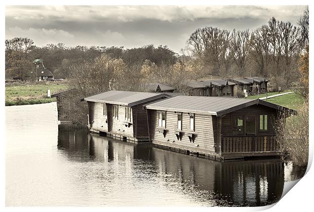 Wooden Boathouses Print by Stephen Mole