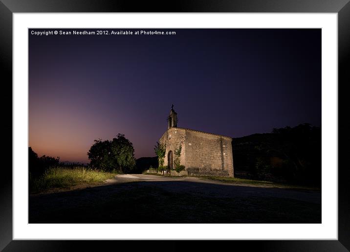Mountain Chapel at Night (1) Framed Mounted Print by Sean Needham