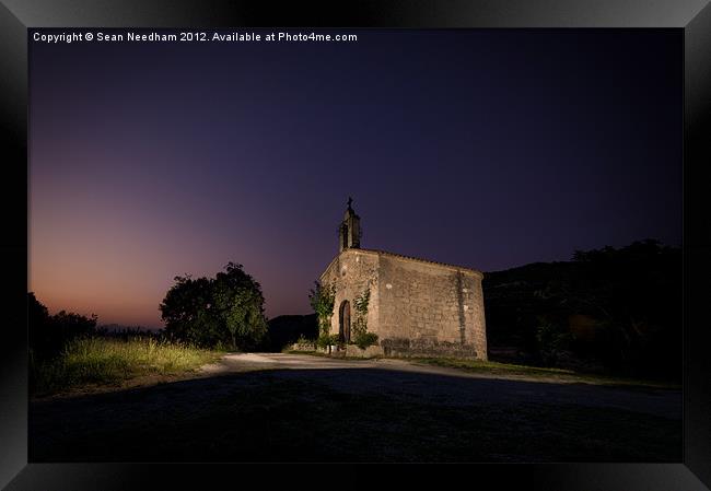 Mountain Chapel at Night (1) Framed Print by Sean Needham