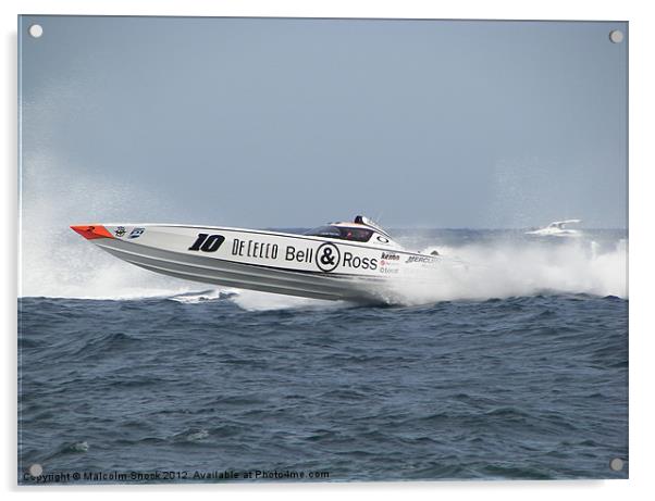 Offshore Powerboat Racer Acrylic by Malcolm Snook