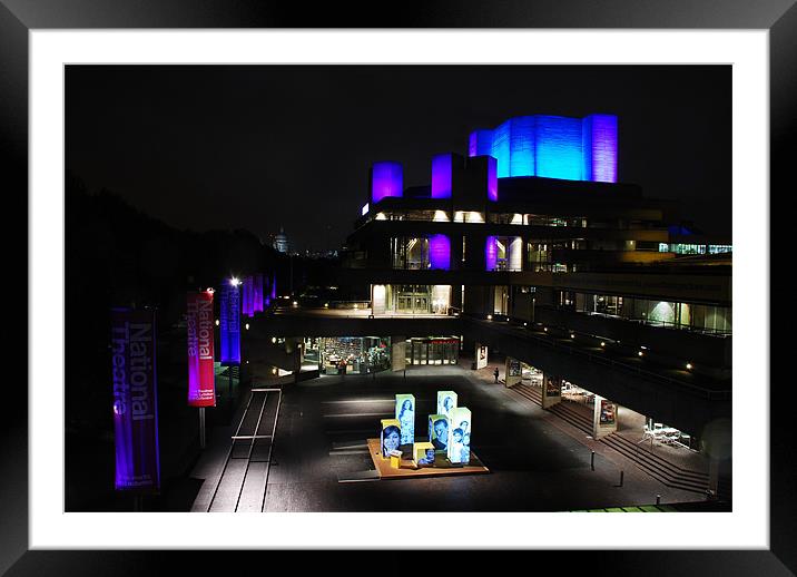 London, South bank, National Theatre Framed Mounted Print by Allen Gregory