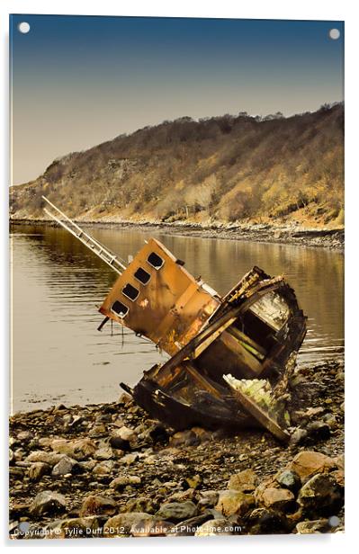 Shipwreck on Highland Beach at Diabaig Acrylic by Tylie Duff Photo Art