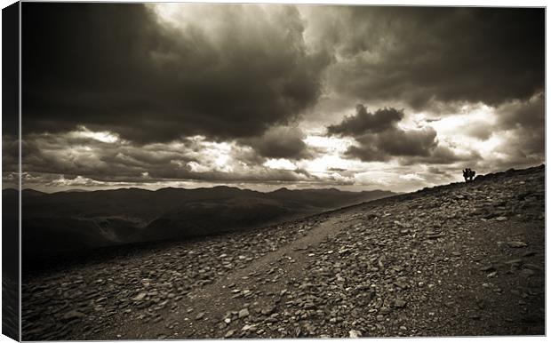 Lost Hikers on Helvellyn Canvas Print by Greg Marshall