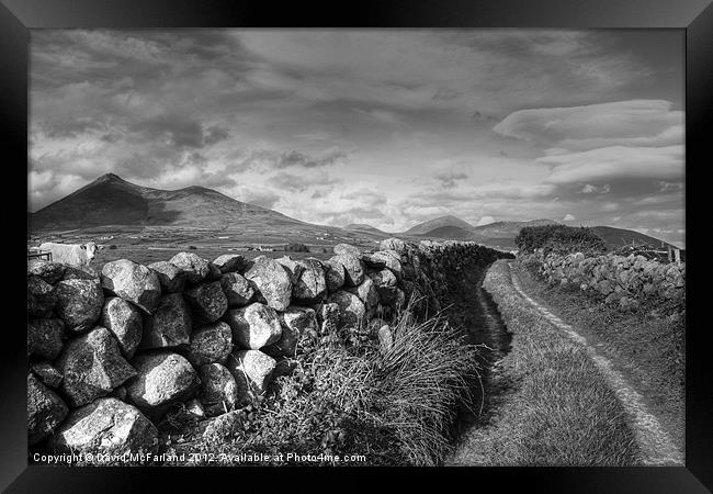 Path to the Mourne Mountains Framed Print by David McFarland